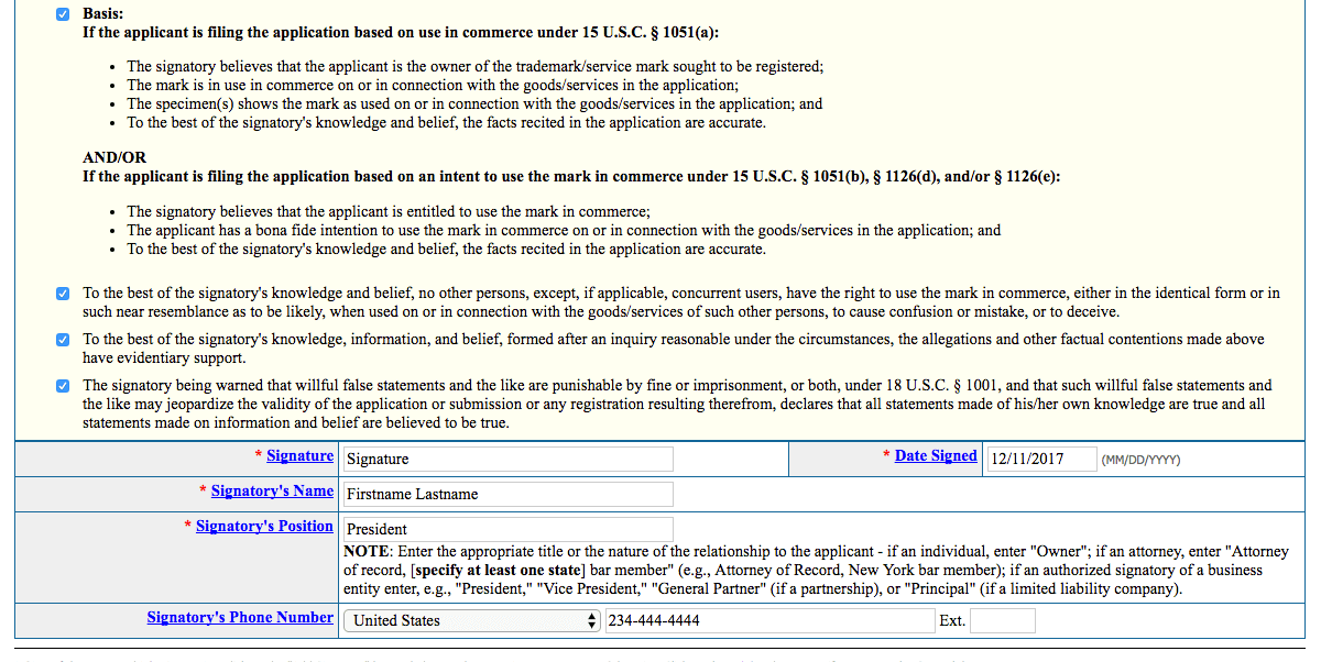 When copyrighting a name, make sure to sign and submit the proper form.